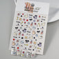 1PC 5D Macaron Flower/Fruit Nail Charms Sticker Embossed Bear/Rabbit/Letter Nails Slider Decals Summer Adhesive Manicure Decor&Y
