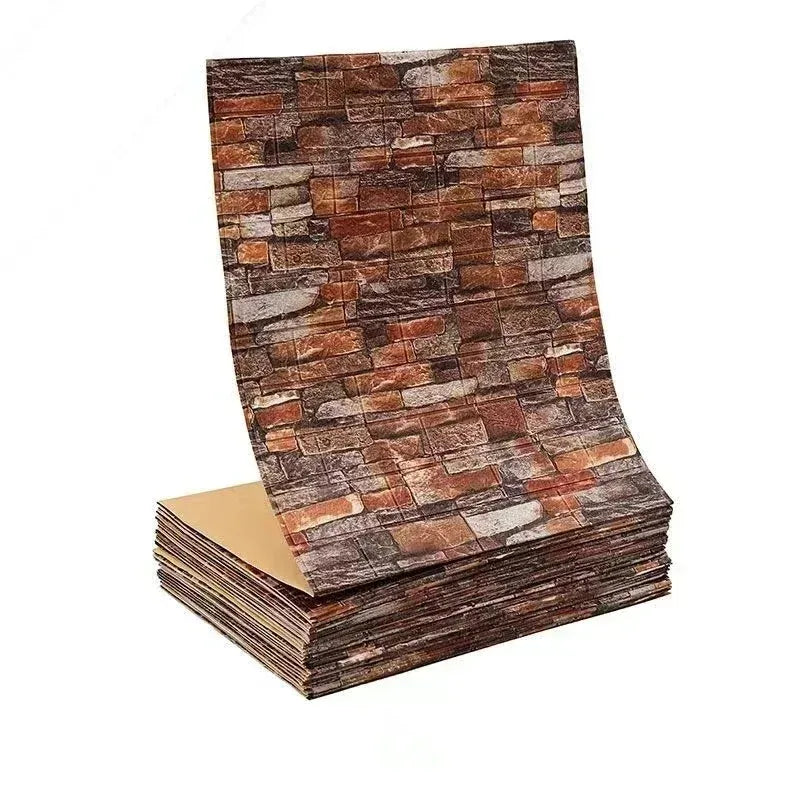 1/5/10m/Roll Retro 3D Wall Sticker Imitation Brick Plane Wall Sticker Furniture Stickers Wallpaper for Wall Living Room Kitchen