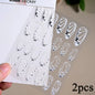 2Sheets French Gradient Line Nail Art Stickers 3D Self-Adhesive White+Black Slider Design Stencil Manicure Guides DIY Nail Decor