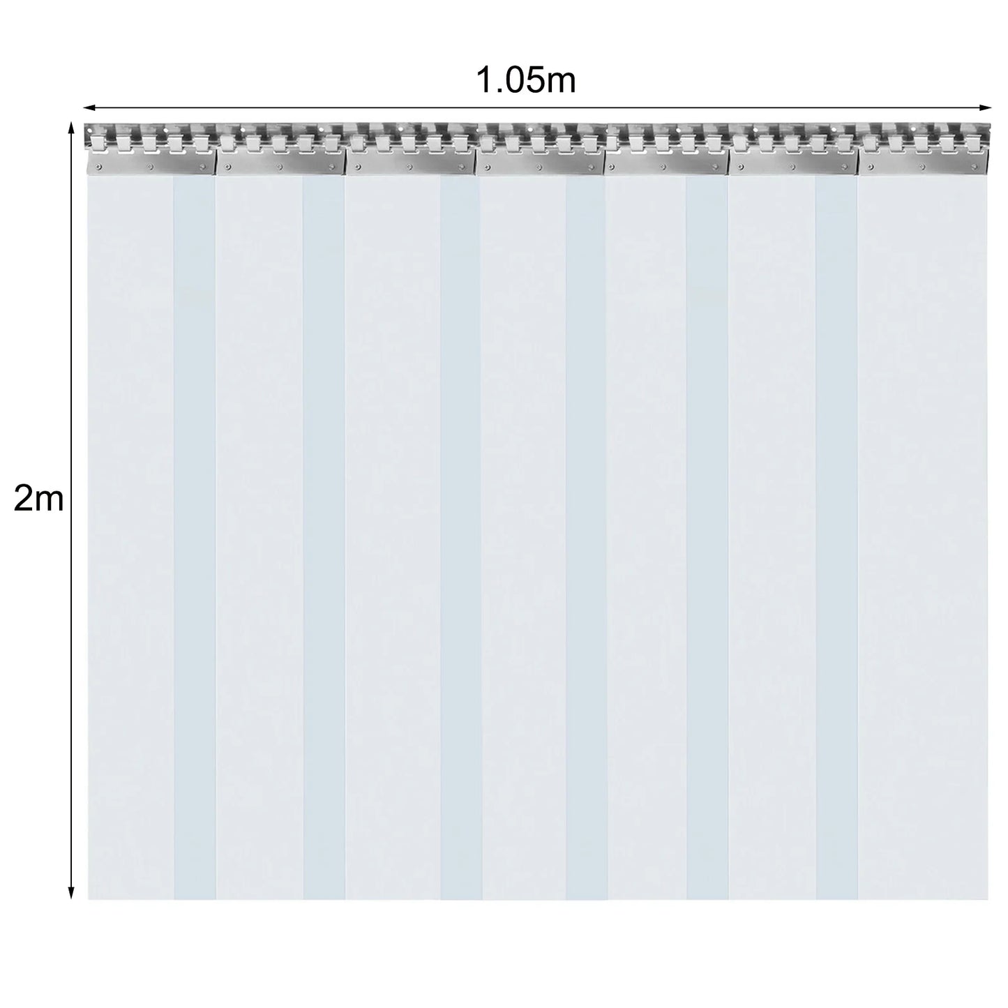 7X PVC Strip Curtain Plastic Soft Freezer Room Door Curtain Kit Hanging 18cm X2m Air-Conditioning Heat Insulation