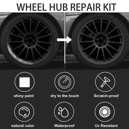 NEW Wheel Scratch Repair Wheel Touch-Up Kit Car DIY Alloy Wheel Repair Adhesive Kit General Purpose Black Paint Fix Tool