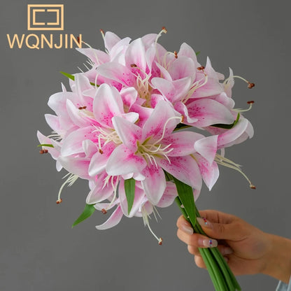 1 Bundle Of 20 Lily Simulation Flowers For Home Decoration, Dining Table, Living Room Decoration, Decoration, Fake Flowers