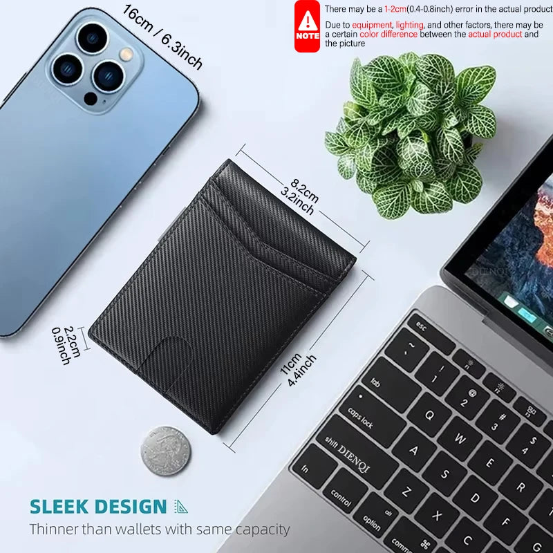 Rfid Carbon Fiber Luxury Men Wallets Money Bag Slim Thin Man Card Holder Wallet for Men Small Short Purse Male Vallet Billfold