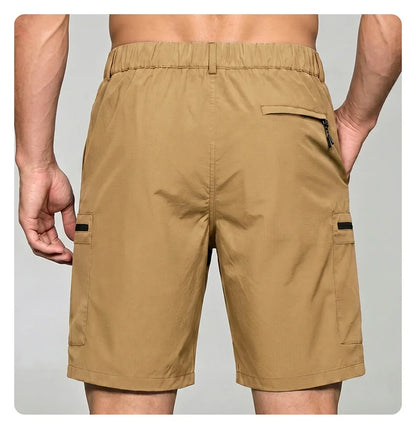 Men's Cargo Shorts; Summer Waterproof Breathable Comfortable; Multi-Pocket; Outdoor Casual Sports Beach Pants; Elastic Waistband