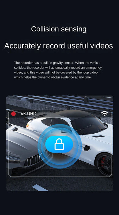 4K 4CH Hidden Dash Cam with APP Night Vision Motion Detection 24/7 Parking Monitor G-Sensor Loop Recording WDR Blackbox Car DVR
