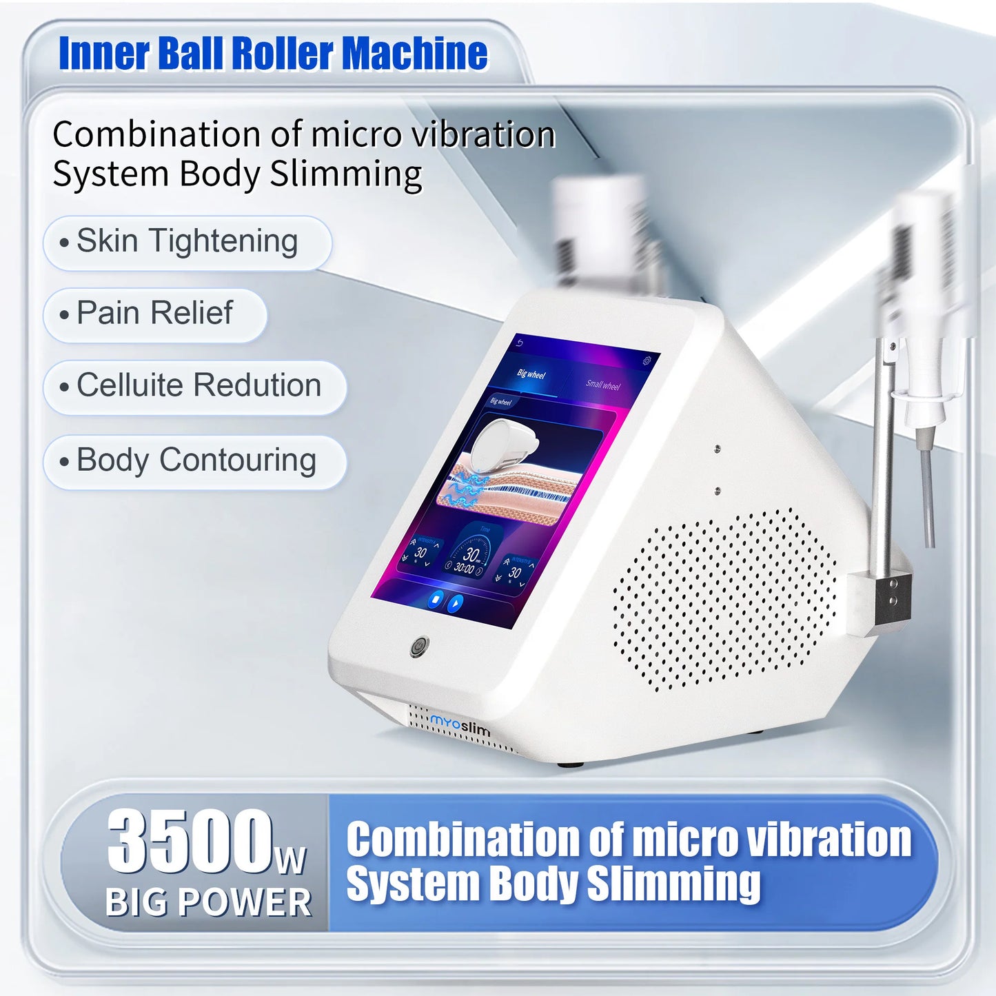 200HZ Slimming Cellulite Reduction Roller Infrared Vacuum Massage Beauty Machine 3500W Inner Ball Roller for Body Care