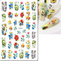3d Nail Art Decals Elegant White RoyalBlue Roses Flowers Adhesive Sliders Nail Stickers Decoration For Nail Manicure