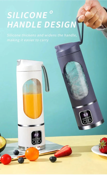 2026 New Household Charging MINI Crushed Ice Electric Juicer Powerful Motor 450ML Large Capacity Digital Display Juice Cup