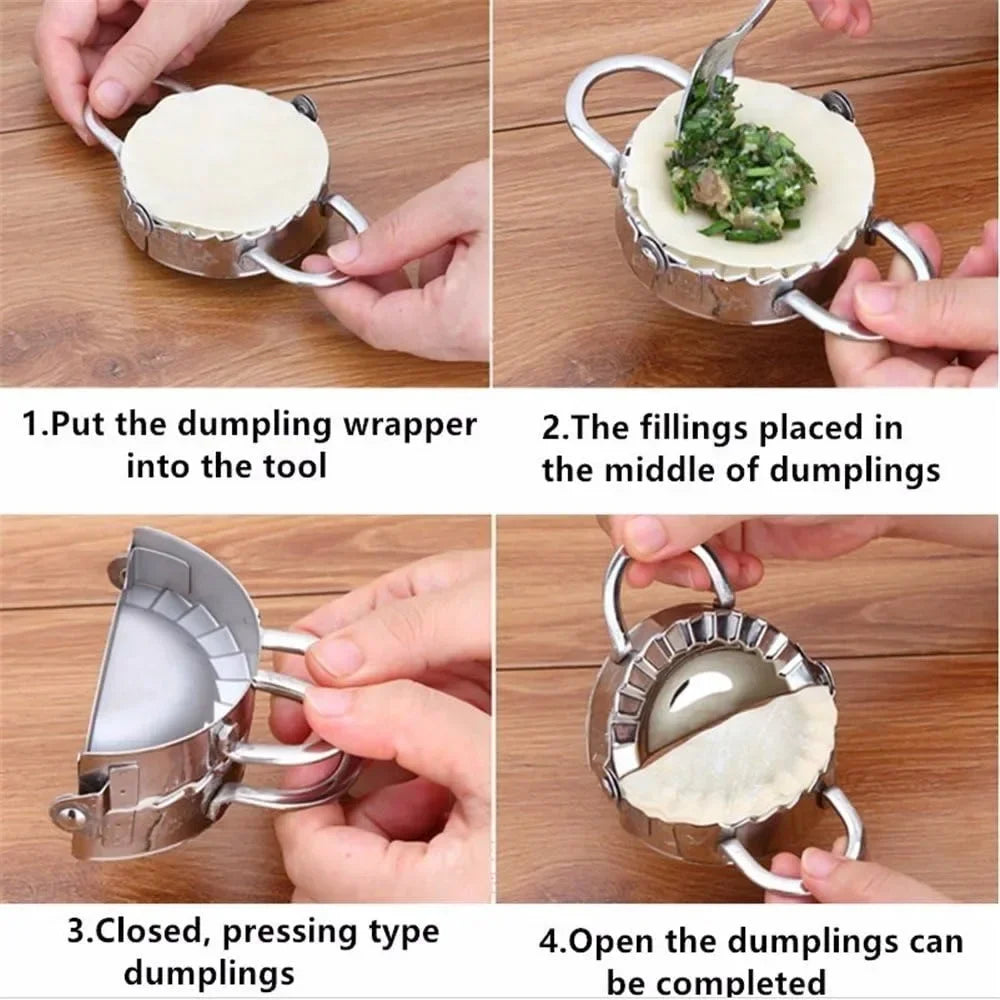 9.5/12.5/15.8cm Eco-Friendly Stainless Steel Dumplings Tool Dumpling Mold Household Manual Press Kitchen Baking Accessories