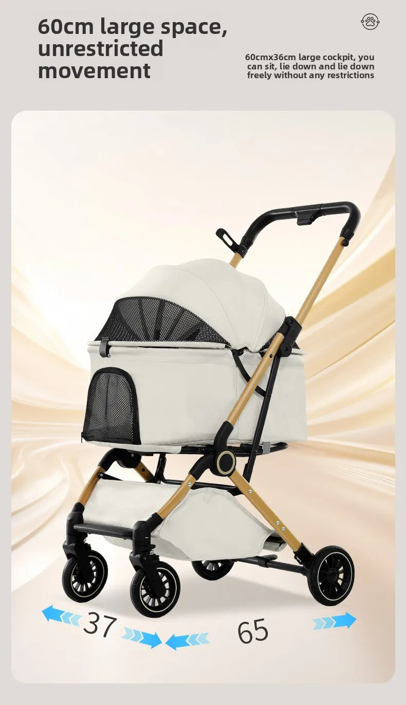 New Pet Stroller Dogs Cats Lightweight Foldable Outdoor Travel Small Medium Breed Teddy Poodle Pet Trolley Pet Stroller