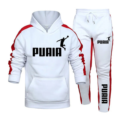 Autumn Winter Popular Mens Tracksuit Hooded Sweatshirts+Jogging Pants Set Daily Gym Outfits Casual Sports High Street Clothing