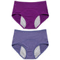 2pcs Women's Physiological Briefs Girl Menstrual Panties Ladies Period Leak Proof Panty Mid Waist Ice Silk Underwear