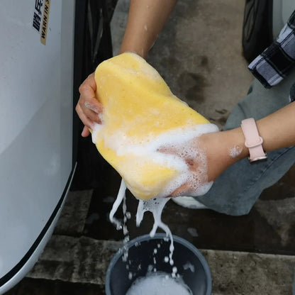 Large Car Wash Sponge Multi-Purpose High-Density Yellow Honeycomb Sponge Block for Automotive Detailing Waxing Seam Cleaning