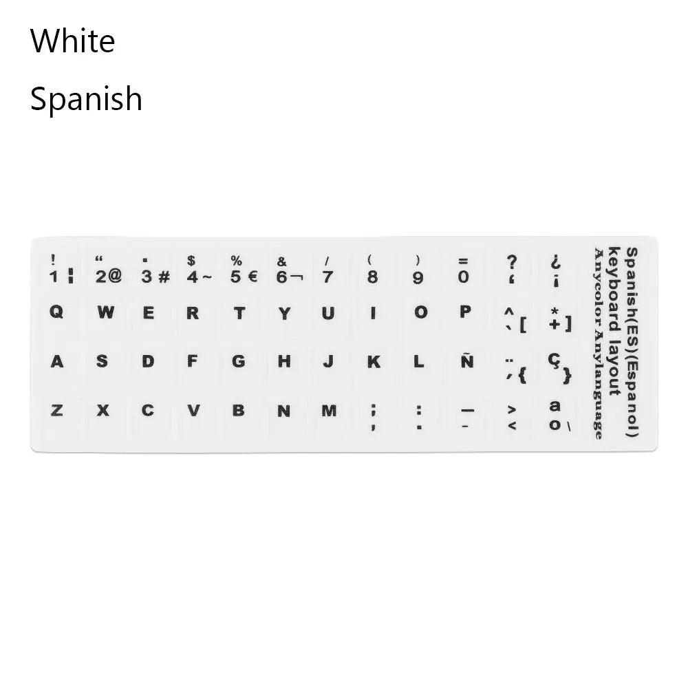 Non-slip Arabic Deutsch Spanish Keyboard Stickers Russian Letter Alphabet Layout English Wear-resistant Keyboard Covers