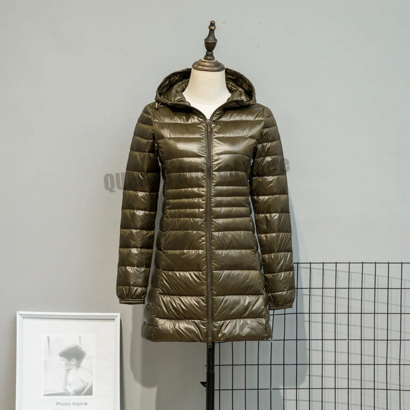 Women Spring/Autumn Ultra Lightweight Quilted Jacket 2023 New Woman Water and Wind-Resistant Big Size women Hoodies coat
