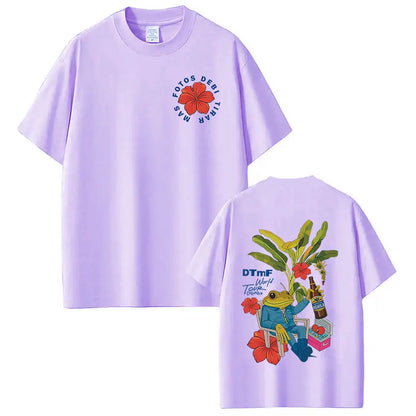Rapper Bad Bunny T-shirt Debi Tirar Mas Fotos DTMF World Tour T Shirts Men's Women Fashion Vintage Hip Hop T-shirts Streetwear