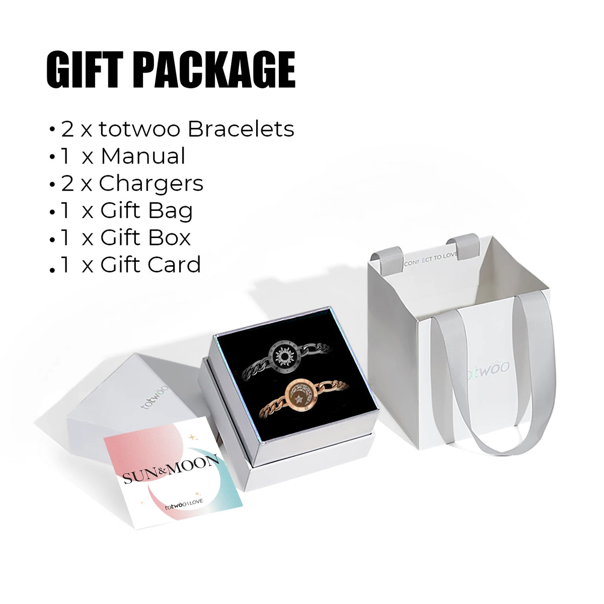 Totwoo Long Distance Relationship Touch Bracelets Couple Birthday Gift Smart Bluetooth Jewelry with App Support iOS Android