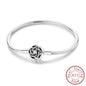 Original 925 Sterling Silver Bracelets 17-20CM Love Heart Flowers Butterfly Charms Beads Bracelet For Women Fashion Jewelry Gift