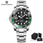 PAGANI DESIGN 40MM Black Gray Dual Tone Automatic Mechanical GMT WATCH Sapphire Glass Stainle Steel Sports luminous Watches men