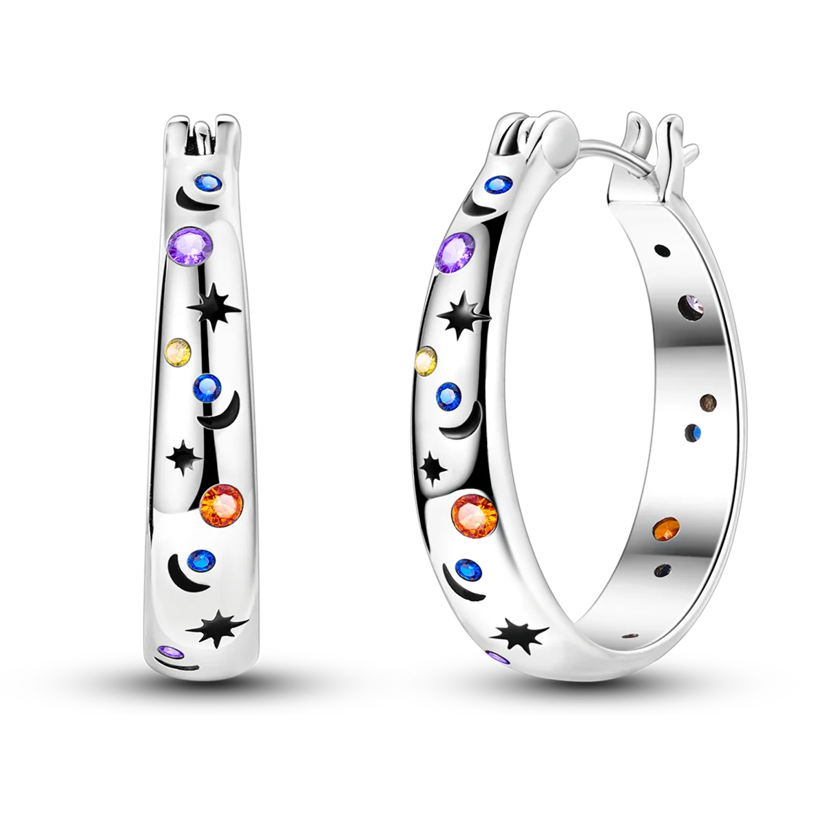925 Sterling Silver Earrings Jewelry Hoop Flower Ear Studs Campanula Sparkling Pave Earring Wedding Gift For Women Anniversary