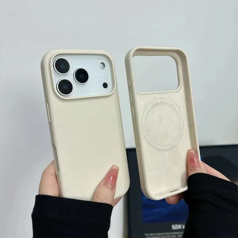 Liquid Silicone Magnetic Phone Case For iPhone 17 Air 16 13 15 14  Pro Max Plus for Magsafe Shockproof Protective Cover Funda