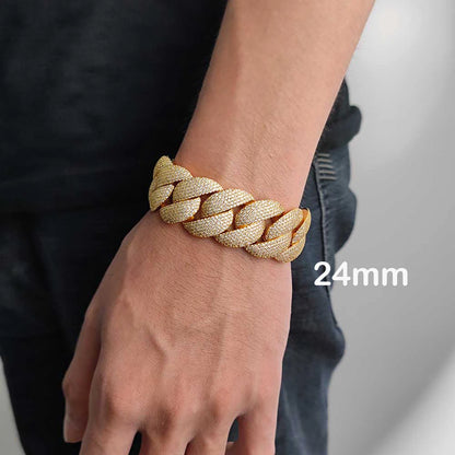 ESKEEM 2/3/4/6Row Full Diamond Bubble Cuban Bracelet 10/13/18/20/22MM CZ Stone Iced Out Hip Hop Jewelry Cuban Bracelet Women Men