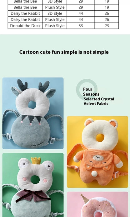 1-3T Toddler Baby Head Protector Backpack Pillow Safety Pad Cushion Prevent Injured Cartoon Security Pillow Protective Headgear