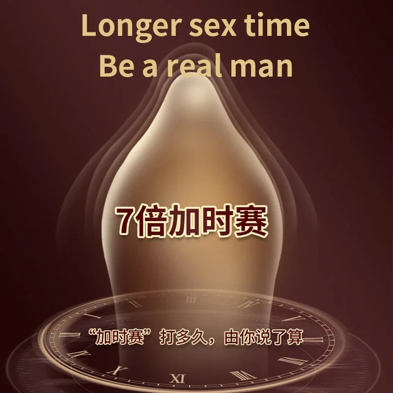 Delayed Ejaculation Condoms 7 Times Reduce Sensitivity  For Men Ultra Thick 0.07mm Thicker Condom Penis Cock Sleeves Sex Toys