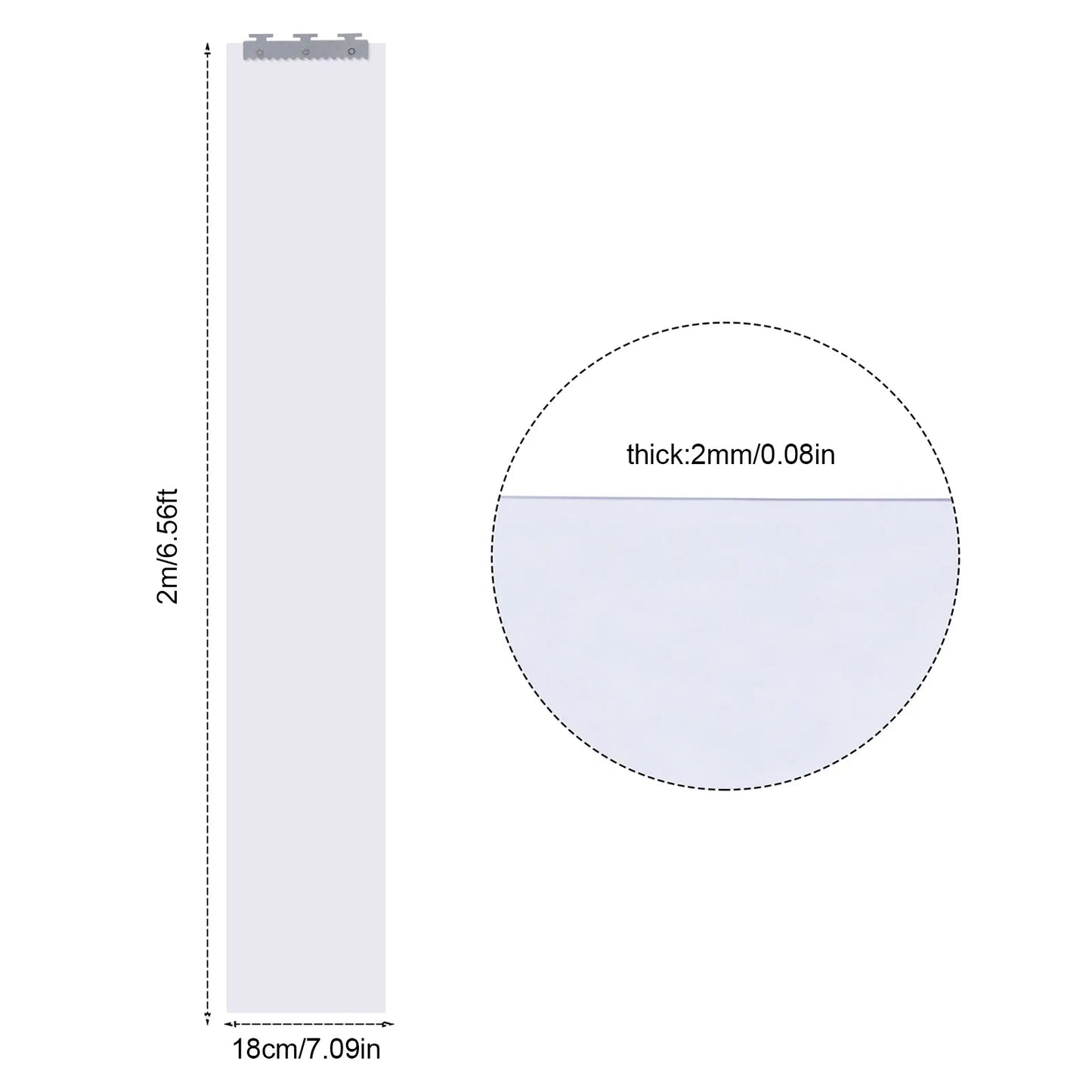 7X PVC Strip Curtain Plastic Soft Freezer Room Door Curtain Kit Hanging 18cm X2m Air-Conditioning Heat Insulation