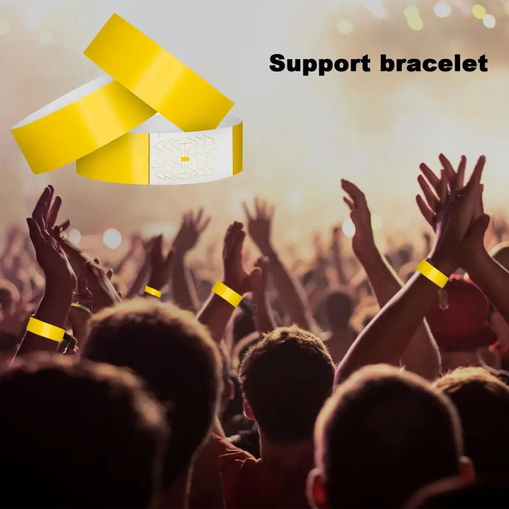 100Pcs Synthetic Paper Wristbands Disposable Waterproof Wrist Strap Event Identification Bracelets Removable Wristband Tape
