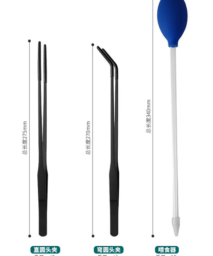 Stainless Steel Reptile Feeding Long Tongs Tweezers For Reptile, Lizards, Spider, Tarantula, Hedgehog, Snake, Aquarium