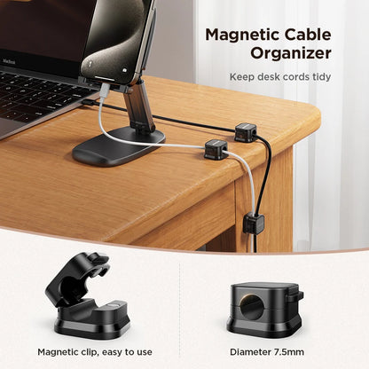 Joyroom Magnetic Cable Clips Cable Smooth Adjustable Cord Holder Cable Management Wire Keeper Under Desk Cable Organizer Holder
