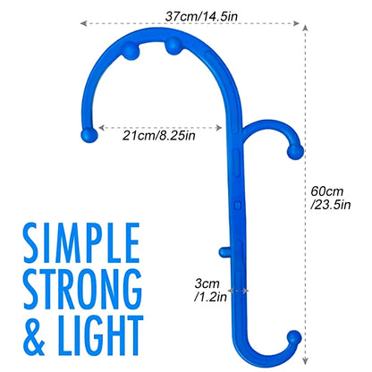 Back, Neck and Foot Massager for Trigger Point and Self Massage Hook Cane Therapy, Back Scratcher
