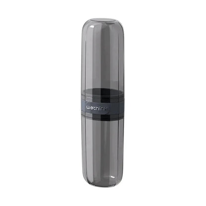 Portable Clear Toothbrush Travel Case, Hard Shell All-in-One Organizer for Business Trips Gym & Commute, Hygienic Secure Design