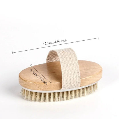 1PC Detachable Long Handle Bath Brush Natural Bristles Wooden Shower Brush Exfoliating Body Scrubber Back Massager Bathing Tools