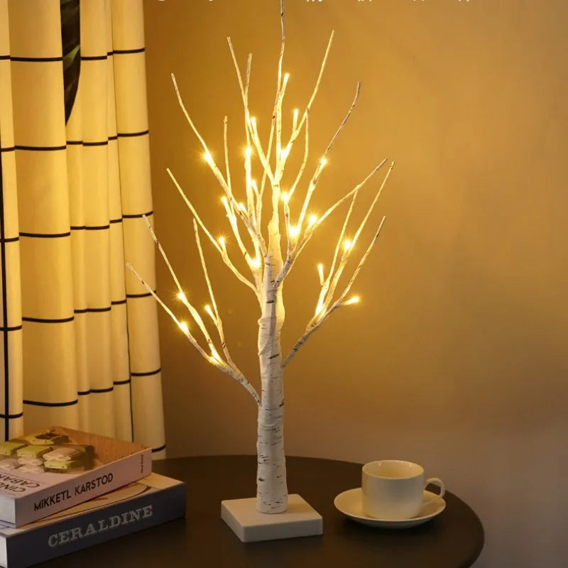 60cm Easter Brich Tree Lamp 40LED Easter Eggs Ornaments Hanging Easter Decorations for Home Spring Festival Party Table Decor