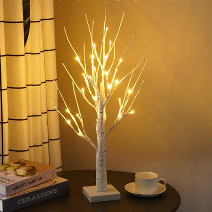 60cm Easter Brich Tree Lamp 40LED Easter Eggs Ornaments Hanging Easter Decorations for Home Spring Festival Party Table Decor