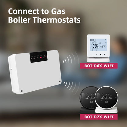 Beok Wireless Thermostat Controller Heating Wifi Smart Home 8-Channel Heating System for Gas Boiler Water Floor Actuator