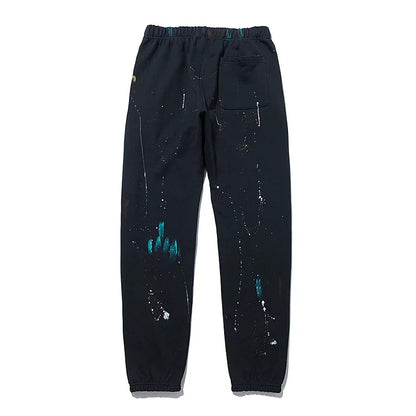 Luxury Cotton Graffiti Patchwork Casual Pants Mens 2024 New Brand Clothes Women Retro High Street Sweatpants Graphic Trousers