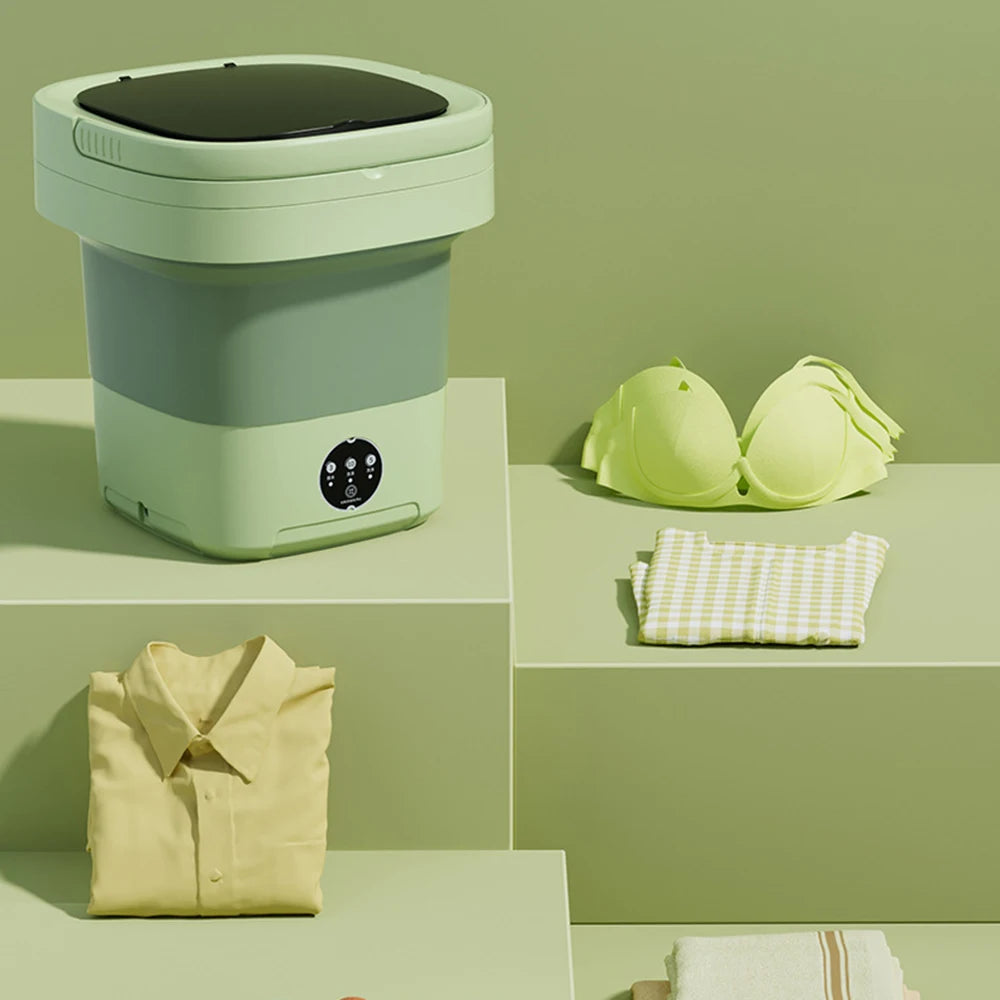 11L 6L Portable Big Capacity Washing Machine With Drain Basket For Apartment Camping Travel Underwear 110-260V Mini Washer Dryer