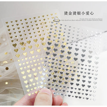 3d Nail Art Stickers Red Black White Love Hearts Stars Clouds French Full Tips Adhesive Nail Decals Slider For Manicure