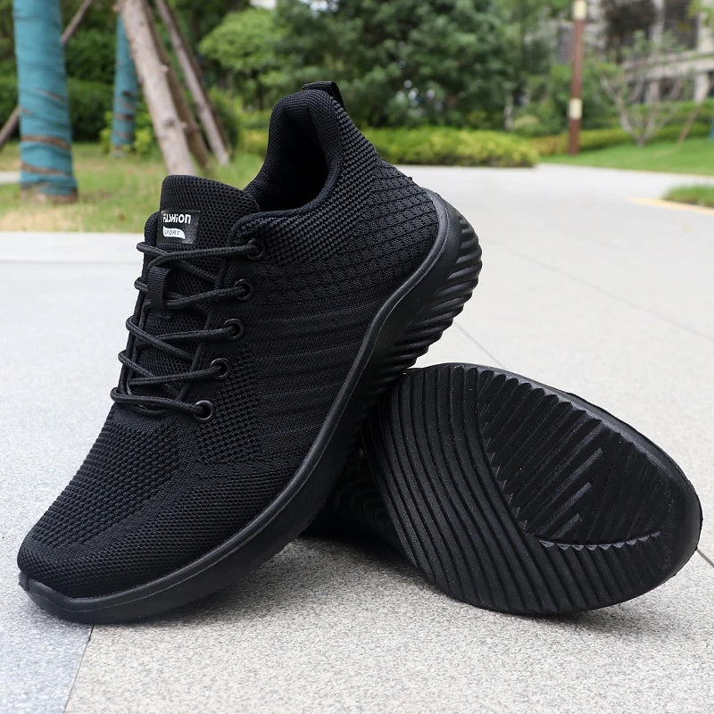 Men's Solid Lace-Up Casual Shoes, Lightweight Outdoor Sneakers Suitable for All-Season Training and Exercise, Lightweight, Breathable, Non-Slip, Ideal for Casual Walking Enthusiasts