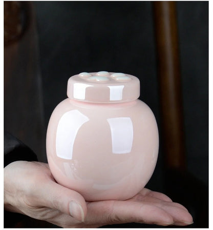 Household Mini Pet Ash Jar Moisture Proof Ceramic Claw Seal Jar Animal Funeral Urn Pet Nostalgia Ornament Portable Ash Box