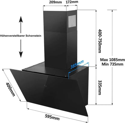 ‌60cm Range Hood CycloneForce™  A++ Energy - Smart Delay Shutdown with Activated Carbon Duct/Ductless Mode (TouchSync Control)