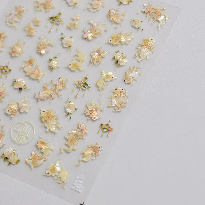 Ocean Shell Starfish Shell Conch Whale Dolphin Seahorse Coconut Tree Water Bubbles Self Adhesive Nail Art Sticker Manicure Decal