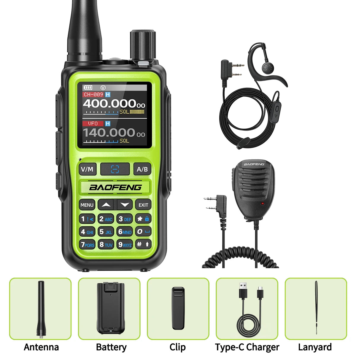 BAOFENG UV-5R Mini Walkie Talkie Air Band Bluetooth Programming Wireless Copy Frequency 999CH Full Band Long Range Two Way Radio