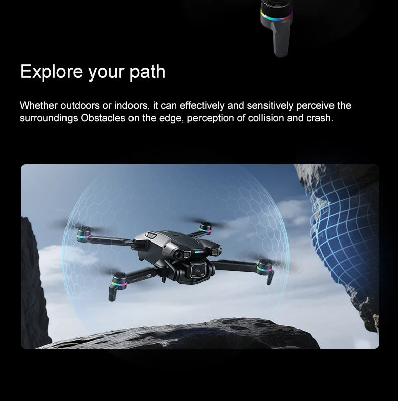 K900 Max GPS Drone 4.5-inch Screen Dual HD Camera,Obstacle Avoidance Professional Brushless Foldable FPV Quadcopter Airdrop Dron