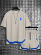 New European & American Style Men's Summer Loose-Fit Set Men's Crew Neck Short-Sleeve Top & Athletic Casual Shorts Two-Piece Set