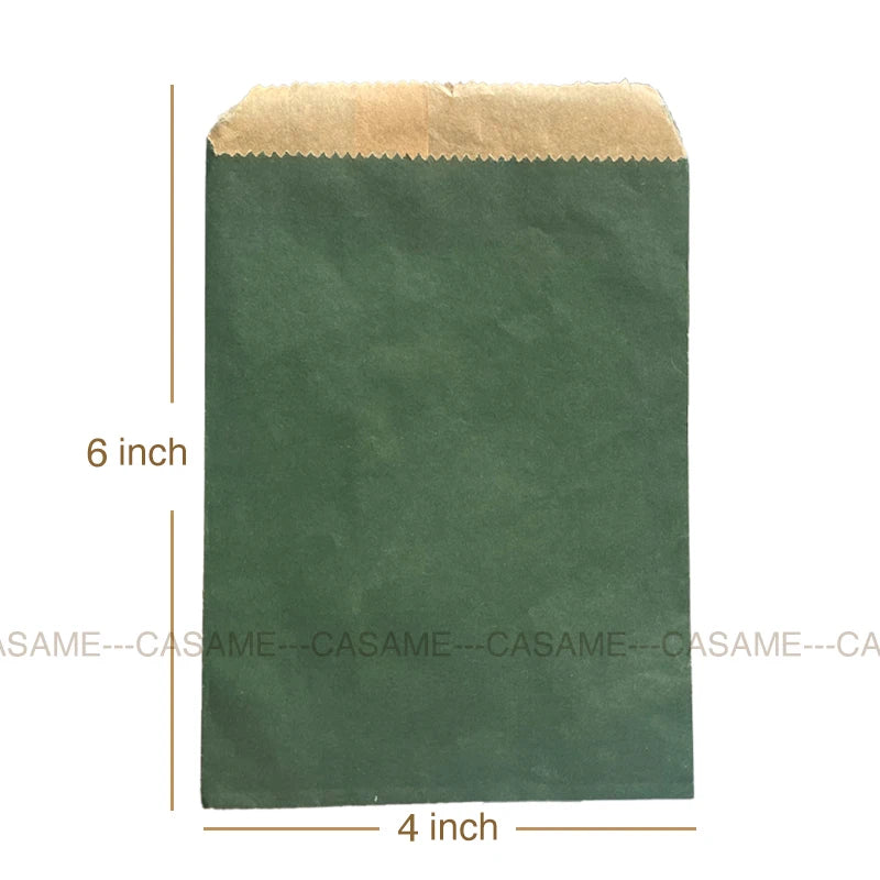 50 Pcs Red Blue Green Thank You Kraft Paper Bags Cute  Happy Birthday Gift Pouch Retro Party Favor Bag Candy Cookie Supplies