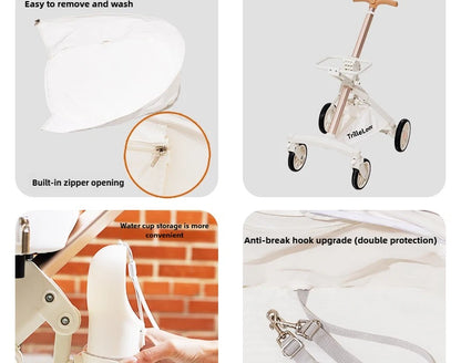 Luxury PU leather pet stroller,Car Pet Basket,lightweight Foldable Dog Travel Stroller,Portable Outdoor Cat and Dog Stroller